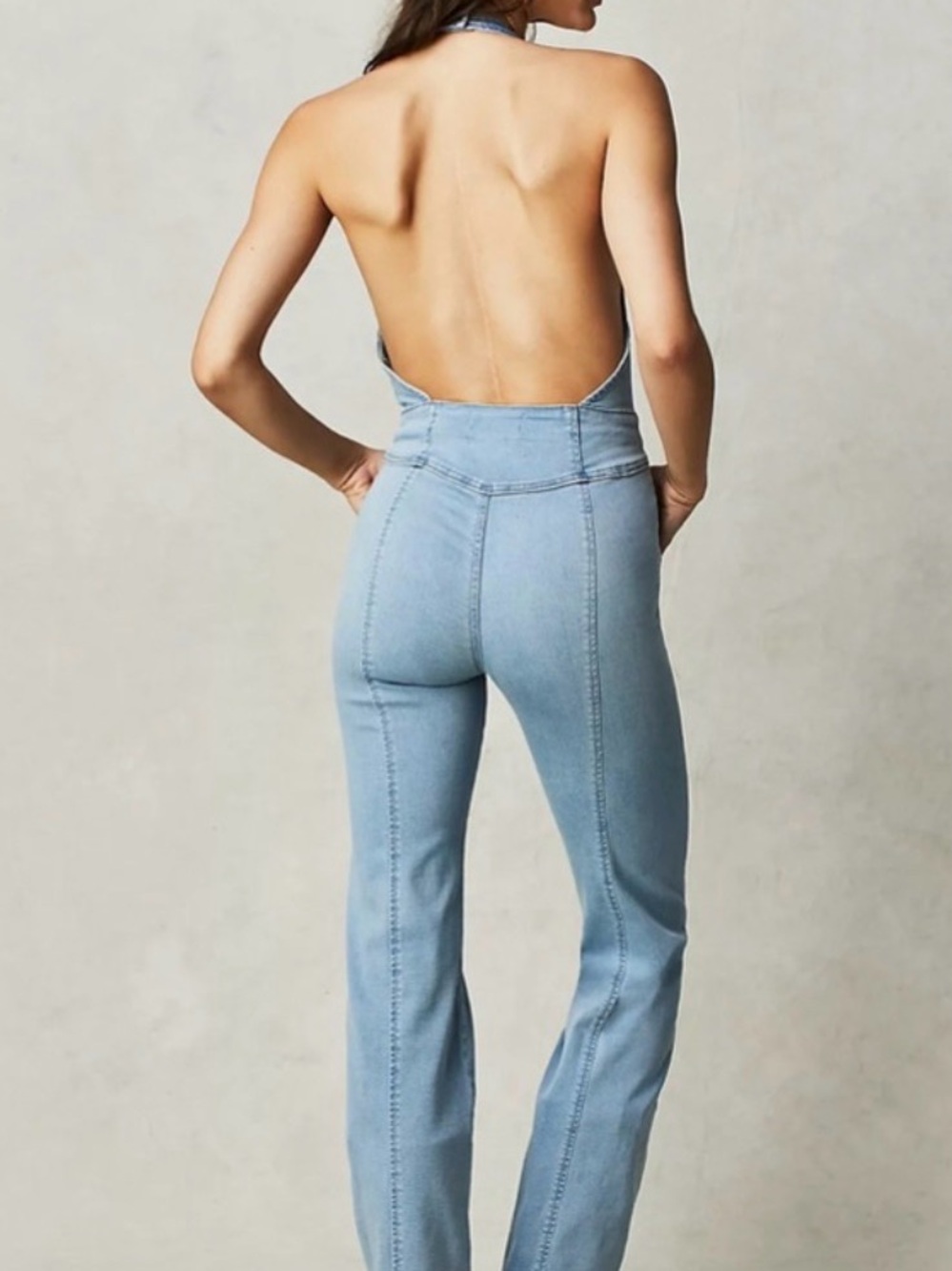 Free People Cruz Denim Jumpsuit - Picture 3 of 5